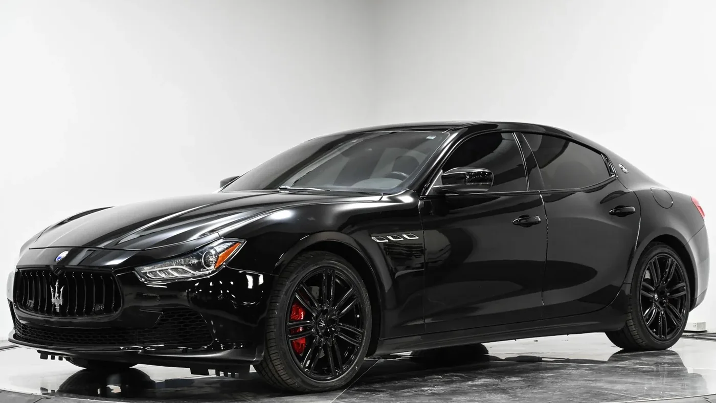 Black Maserati Ghibli M157 photographed in a studio