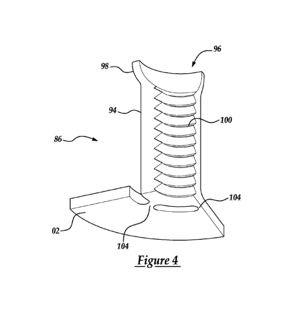Patent drawing of the sacrificial slotted ferrule used in a breakaway wiper mounting concept