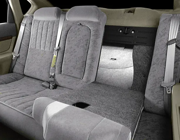 60/40 split-folding rear-seat interior with one seatback folded flat